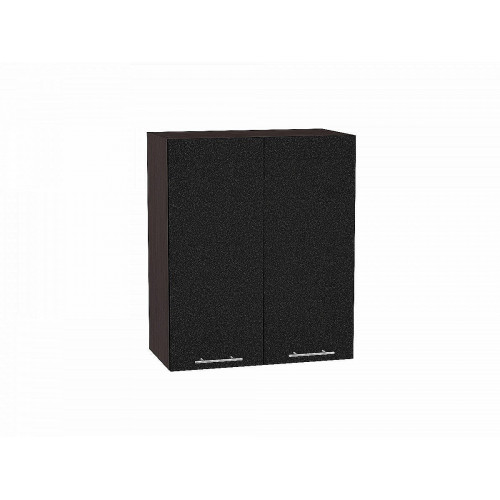 Шкаф верхний с 2-мя дверцами Валерия-М Черный металлик Graphite (716*600*318)