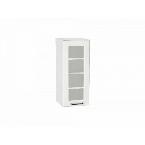716*300* Шкаф верхний с 1-ой остекленной дверцей Прага Белое дерево Белый